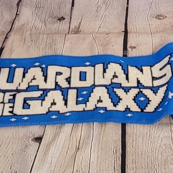 Marvel Groot Guardians Of The Galaxy 3 Knit Scarf Blue Red 60" Comic Fan EUC - Picture 2 of 5